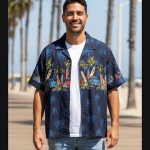 Pacific Legend Hawaiian Surfboard Print Shirt